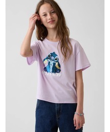 GAP（ギャップ）の「GapKids × ディズニー オーバーサイズ フリッピースパンコール グラフィックTシャツ（Tシャツ/カットソー）」