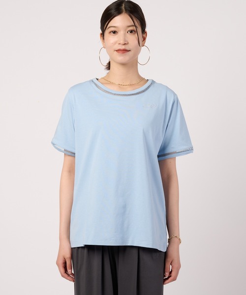 Arnold Palmer(アーノルドパーマー)の「はしごレース トリム 半袖Tシャツ(Tシャツ/カットソー・レディース・ホワイト/チャコールグレー/ライトブルー・L/M/S)」の7枚目の写真