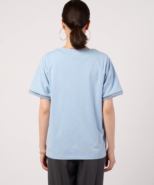 Arnold Palmer(アーノルドパーマー)の「はしごレース トリム 半袖Tシャツ(Tシャツ/カットソー・レディース・ホワイト/チャコールグレー/ライトブルー・L/M/S)」の9枚目の写真