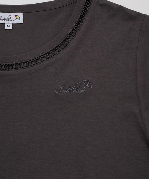 Arnold Palmer(アーノルドパーマー)の「はしごレース トリム 半袖Tシャツ(Tシャツ/カットソー・レディース・ホワイト/チャコールグレー/ライトブルー・L/M/S)」の11枚目の写真