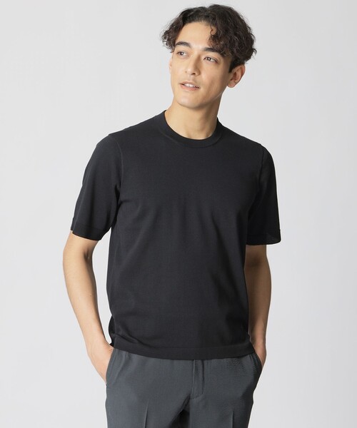 Paul Stuart(ポールスチュアート)の「【STUART’S TRAVELER】ドレスニットTシャツ(Tシャツ/カットソー・メンズ・ブラック/ネイビー・48/50/46)」の1枚目の写真