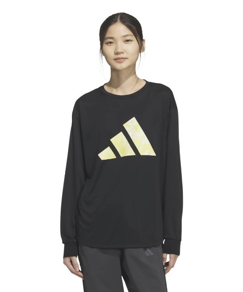 adidas(アディダス)の「アディダス adidas マストハブ ルーズフィット グラフィック長袖Tシャツ(Tシャツ/カットソー・レディース・グレー/ブラック・S/XL/M/L)」の2枚目の写真