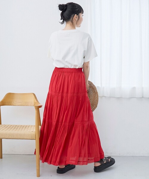 coen(コーエン)の「【WEB先行販売 / MARKET(マーケット)】 レースティアードスカート(スカート・レディース・ベージュ/ブラック/レッド・FREE)」の17枚目の写真