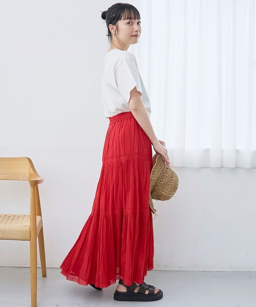 coen(コーエン)の「【WEB先行販売 / MARKET(マーケット)】 レースティアードスカート(スカート・レディース・ベージュ/ブラック/レッド・FREE)」の18枚目の写真