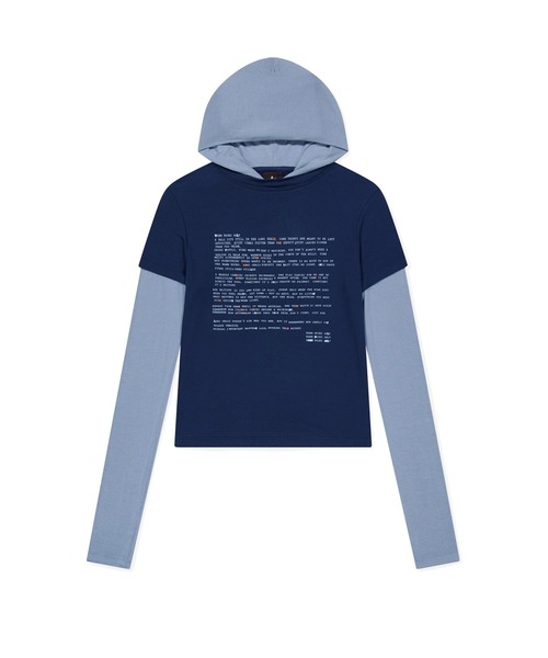 SUNLOVE(サンラブ)の「W Prose Layered Hooded Tee(Tシャツ/カットソー・レディース・ブルー/ブラック/ミント・S/M)」の3枚目の写真