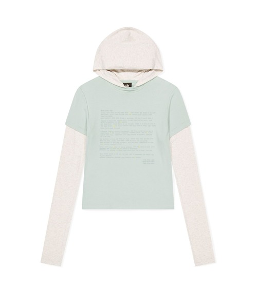 SUNLOVE(サンラブ)の「W Prose Layered Hooded Tee(Tシャツ/カットソー・レディース・ブルー/ブラック/ミント・S/M)」の2枚目の写真