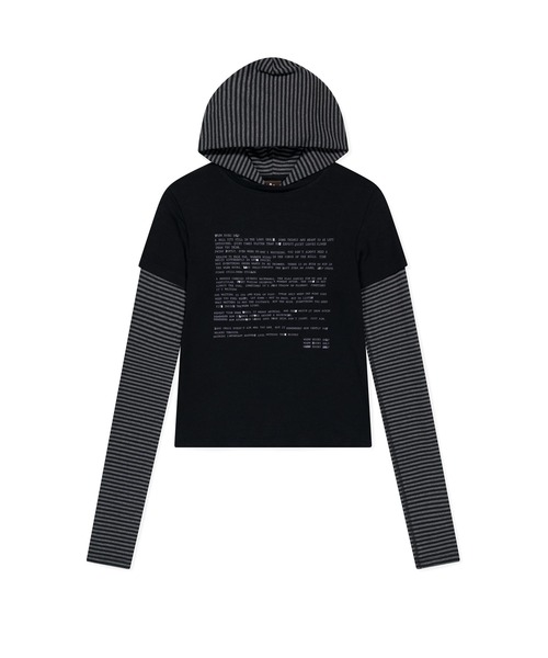 SUNLOVE(サンラブ)の「W Prose Layered Hooded Tee(Tシャツ/カットソー・レディース・ブルー/ブラック/ミント・S/M)」の1枚目の写真