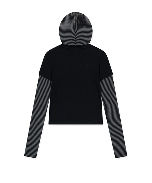 SUNLOVE(サンラブ)の「W Prose Layered Hooded Tee(Tシャツ/カットソー・レディース・ブルー/ブラック/ミント・S/M)」の4枚目の写真