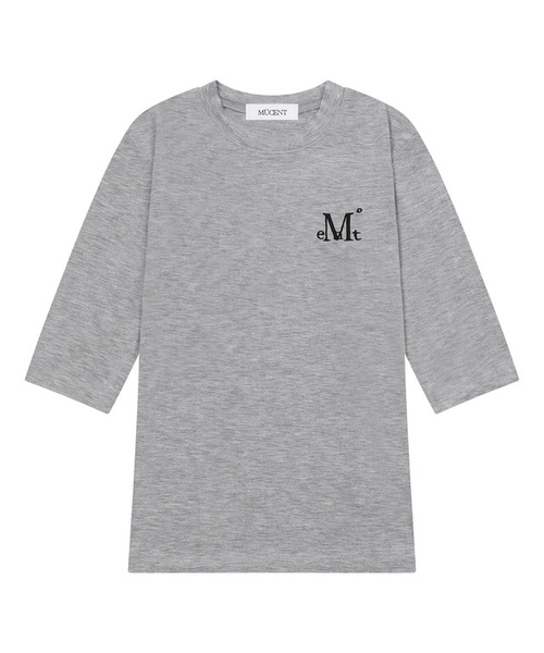 MUCENT(ムセント)の「セリオンシグネチャーロゴ5部Tシャツ(4カラー)(Tシャツ/カットソー・レディース・グレー系1/ホワイト/チャコール/ブラック・FREE)」の4枚目の写真