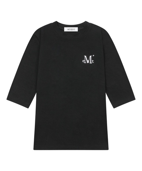 MUCENT(ムセント)の「セリオンシグネチャーロゴ5部Tシャツ(4カラー)(Tシャツ/カットソー・レディース・グレー系1/ホワイト/チャコール/ブラック・FREE)」の1枚目の写真