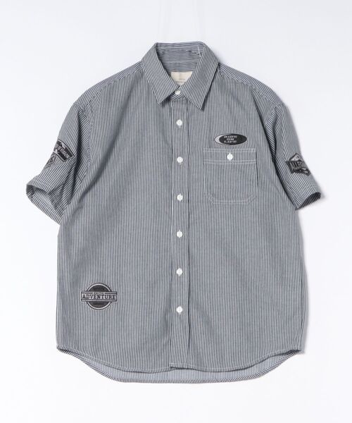 CORISCO(コリスコ)の「ワッペン付きヒッコリー半袖シャツ(M1)(シャツ/ブラウス・メンズ・その他1/その他2・MEDIUM/LARGE/X-LARGE)」の2枚目の写真