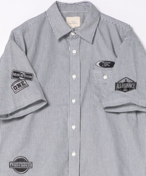 CORISCO(コリスコ)の「ワッペン付きヒッコリー半袖シャツ(M1)(シャツ/ブラウス・メンズ・その他1/その他2・MEDIUM/LARGE/X-LARGE)」の3枚目の写真