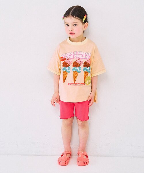 p.premier(ピードットプルミエ)の「【26夏新作】いろんなアイスちょーだいグラフィックリンガー半袖Tシャツ(Tシャツ/カットソー・キッズ・グレー/ライトイエロー/ベビーピンク/アイボリー/ミント/ブラウン/キャメル/レッド・80/90/100/110/120/130/140)」の9枚目の写真
