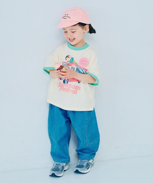 p.premier(ピードットプルミエ)の「【26夏新作】いろんなアイスちょーだいグラフィックリンガー半袖Tシャツ(Tシャツ/カットソー・キッズ・グレー/ライトイエロー/ベビーピンク/アイボリー/ミント/ブラウン/キャメル/レッド・80/90/100/110/120/130/140)」の16枚目の写真