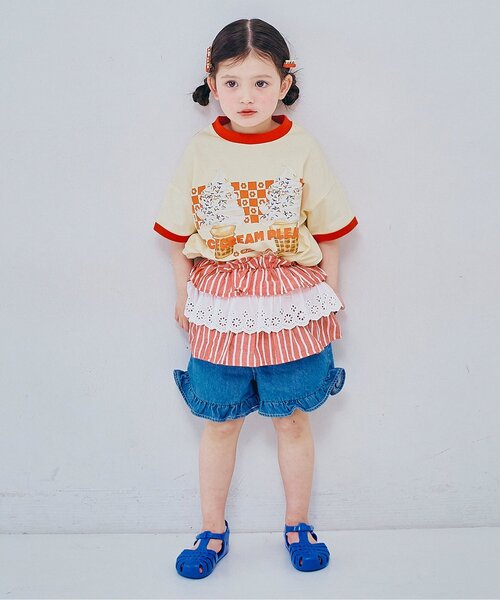 p.premier(ピードットプルミエ)の「【26夏新作】いろんなアイスちょーだいグラフィックリンガー半袖Tシャツ(Tシャツ/カットソー・キッズ・グレー/ライトイエロー/ベビーピンク/アイボリー/ミント/ブラウン/キャメル/レッド・80/90/100/110/120/130/140)」の19枚目の写真
