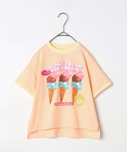 いろんなアイスちょーだいグラフィックリンガー半袖Tシャツ 全8色（T