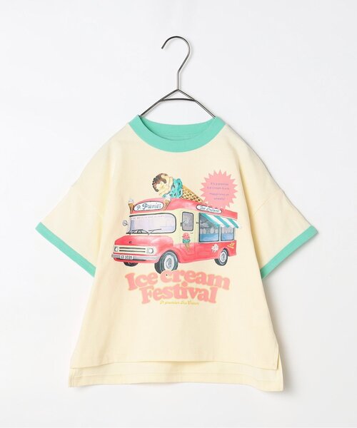 26夏新作】いろんなアイスちょーだいグラフィックリンガー半袖Tシャツ