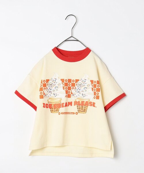 26夏新作】いろんなアイスちょーだいグラフィックリンガー半袖Tシャツ