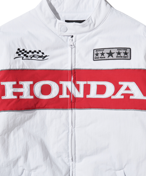 Piping Motorcycle Blouson Jacket White（MA-1）｜HONDA MOTORCYCLE