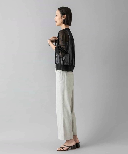 MICHEL KLEIN（ミッシェル・クラン）の「[新色追加][定番人気]ドライストレッチワイドパンツ（その他パンツ・レディース・ブラック/ベージュ/ホワイト/ライトグレー/モカ・36/38/40）」の16枚目の写真