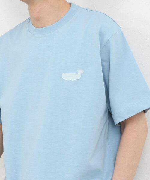 NOLLEY’S(ノーリーズ)の「クジラモチーフ ワンポイントTシャツ 26SS(Tシャツ/カットソー・メンズ・ホワイト/オレンジ/ライトグレー/サックスブルー・XL/L/M/S)」の4枚目の写真