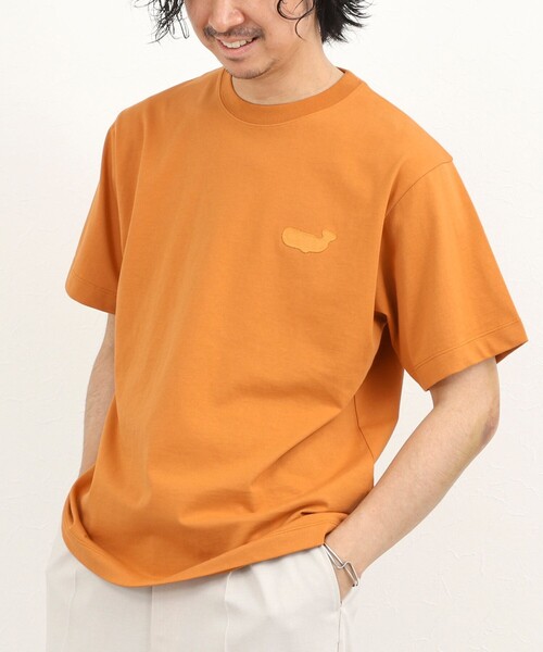 NOLLEY’S(ノーリーズ)の「クジラモチーフ ワンポイントTシャツ 26SS(Tシャツ/カットソー・メンズ・ホワイト/オレンジ/ライトグレー/サックスブルー・XL/L/M/S)」の1枚目の写真