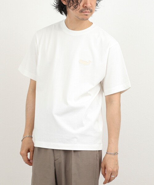 NOLLEY’S(ノーリーズ)の「クジラモチーフ ワンポイントTシャツ 26SS(Tシャツ/カットソー・メンズ・ホワイト/オレンジ/ライトグレー/サックスブルー・XL/L/M/S)」の6枚目の写真
