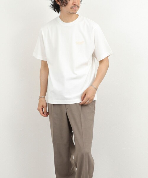 NOLLEY’S(ノーリーズ)の「クジラモチーフ ワンポイントTシャツ 26SS(Tシャツ/カットソー・メンズ・ホワイト/オレンジ/ライトグレー/サックスブルー・XL/L/M/S)」の7枚目の写真