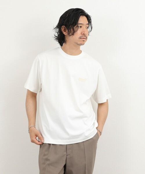 NOLLEY’S(ノーリーズ)の「クジラモチーフ ワンポイントTシャツ 26SS(Tシャツ/カットソー・メンズ・ホワイト/オレンジ/ライトグレー/サックスブルー・XL/L/M/S)」の9枚目の写真