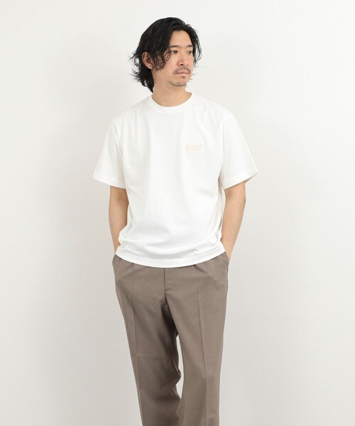 NOLLEY’S(ノーリーズ)の「クジラモチーフ ワンポイントTシャツ 26SS(Tシャツ/カットソー・メンズ・ホワイト/オレンジ/ライトグレー/サックスブルー・XL/L/M/S)」の11枚目の写真