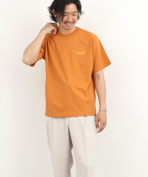 NOLLEY’S(ノーリーズ)の「クジラモチーフ ワンポイントTシャツ 26SS(Tシャツ/カットソー・メンズ・ホワイト/オレンジ/ライトグレー/サックスブルー・XL/L/M/S)」の18枚目の写真