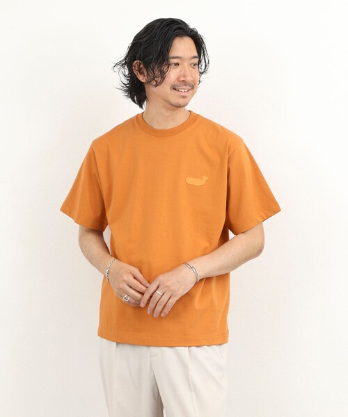 NOLLEY’S(ノーリーズ)の「クジラモチーフ ワンポイントTシャツ 26SS(Tシャツ/カットソー・メンズ・ホワイト/オレンジ/ライトグレー/サックスブルー・XL/L/M/S)」の20枚目の写真