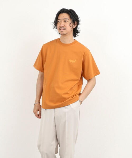 NOLLEY’S(ノーリーズ)の「クジラモチーフ ワンポイントTシャツ 26SS(Tシャツ/カットソー・メンズ・ホワイト/オレンジ/ライトグレー/サックスブルー・XL/L/M/S)」の21枚目の写真