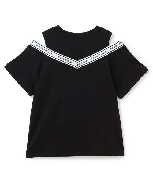 mezzo piano Junior(メゾピアノジュニア)の「【人気商品再入荷】【直営店で取り扱い無し】肩あきリブTシャツ(Tシャツ/カットソー・キッズ・ブルー/ブラック・S:140cm/L:160cm/M:150cm)」の3枚目の写真