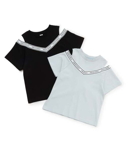 mezzo piano Junior(メゾピアノジュニア)の「【人気商品再入荷】【直営店で取り扱い無し】肩あきリブTシャツ(Tシャツ/カットソー・キッズ・ブルー/ブラック・S:140cm/L:160cm/M:150cm)」の8枚目の写真