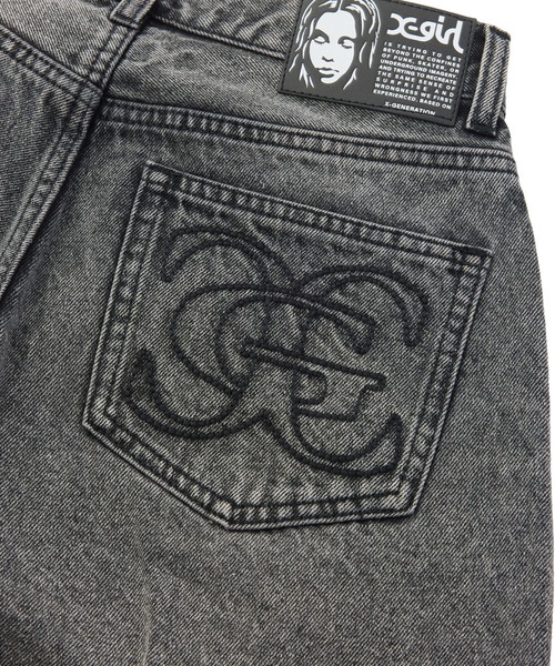 X-girl（エックスガール）の「EMBLEM POCKET DISTRESSED DENIM SHORTS（デニムパンツ・レディース・ブラック/ライトインディゴブルー・S/M）」の20枚目の写真