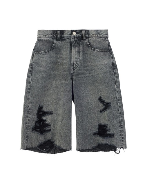 X-girl（エックスガール）の「EMBLEM POCKET DISTRESSED DENIM SHORTS（デニムパンツ・レディース・ブラック/ライトインディゴブルー・S/M）」の15枚目の写真