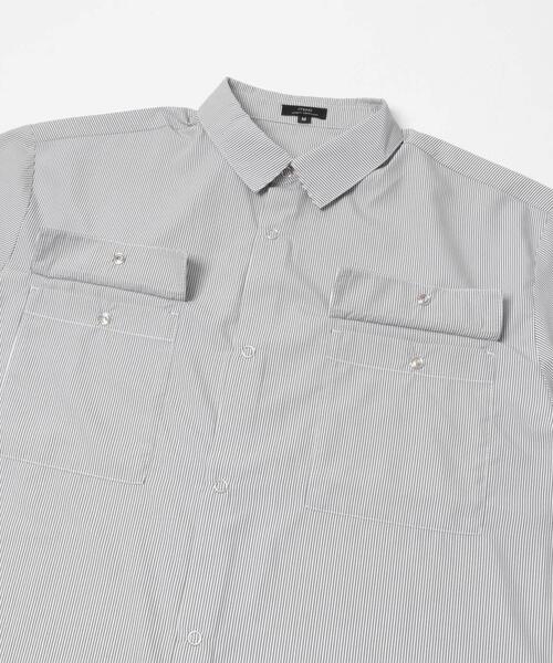 ITEMS URBANRESEARCH（アイテムズ アーバンリサーチ）の「『接触冷感/速乾/イージーケア』高機能ストライプRDB半袖シャツ（シャツ/ブラウス・メンズ・ブラック/ブルー・MEDIUM/LARGE）」の15枚目の写真
