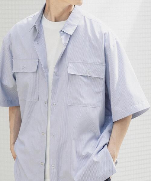 ITEMS URBANRESEARCH（アイテムズ アーバンリサーチ）の「『接触冷感/速乾/イージーケア』高機能ストライプRDB半袖シャツ（シャツ/ブラウス・メンズ・ブラック/ブルー・MEDIUM/LARGE）」の17枚目の写真