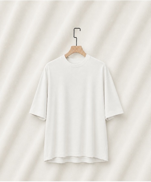 PUBLIC TOKYO（パブリックトウキョウ）の「極 －3℃TEE /ウォッシャブル/夏服/インナー/伸縮性/耐久性/洗濯可/通気性/冷感（Tシャツ/カットソー・メンズ・ホワイト/レッド/オリーブ/カーキ/サックスブルー/イエロー・1/2/3）」の2枚目の写真