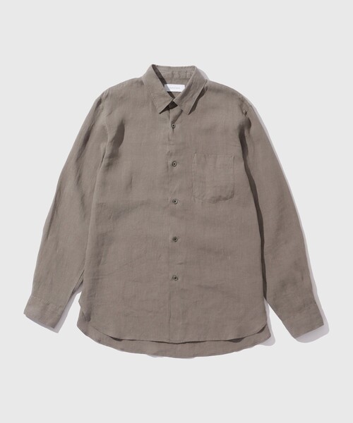 ADAM ET ROPE'（アダムエロペ）の「フレンチリネンレギュラーカラーロングスリーブシャツ（シャツ/ブラウス・メンズ・グレー/ホワイト/ブルー系その他6/ブラック・M/L）」の3枚目の写真