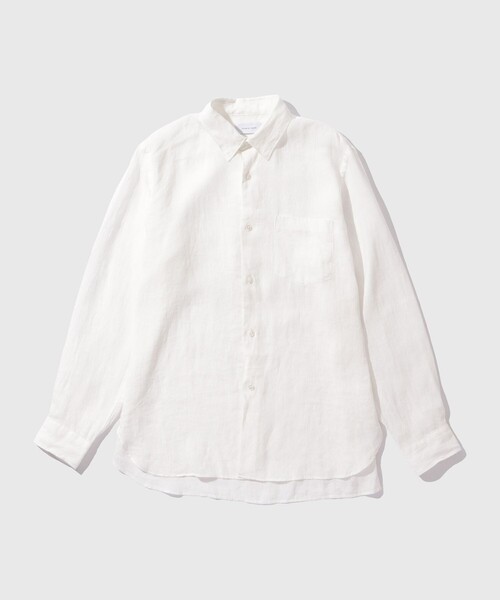 ADAM ET ROPE'（アダムエロペ）の「フレンチリネンレギュラーカラーロングスリーブシャツ（シャツ/ブラウス・メンズ・グレー/ホワイト/ブルー系その他6/ブラック・M/L）」の2枚目の写真