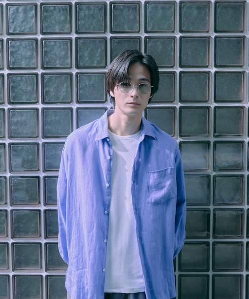 ADAM ET ROPE'（アダムエロペ）の「フレンチリネンレギュラーカラーロングスリーブシャツ（シャツ/ブラウス・メンズ・グレー/ホワイト/ブルー系その他6/ブラック・M/L）」の4枚目の写真