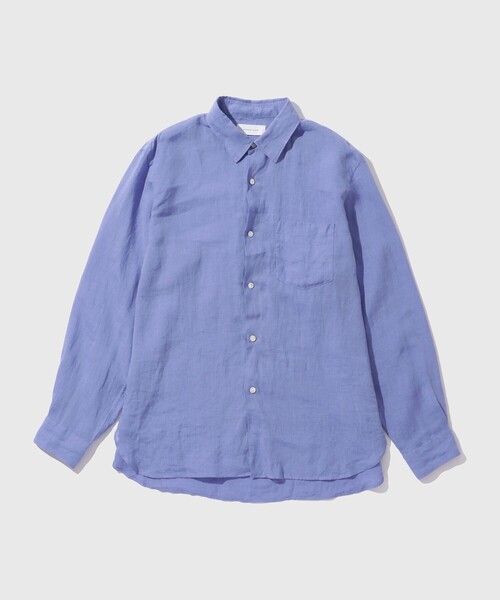 ADAM ET ROPE'（アダムエロペ）の「フレンチリネンレギュラーカラーロングスリーブシャツ（シャツ/ブラウス・メンズ・グレー/ホワイト/ブルー系その他6/ブラック・M/L）」の5枚目の写真