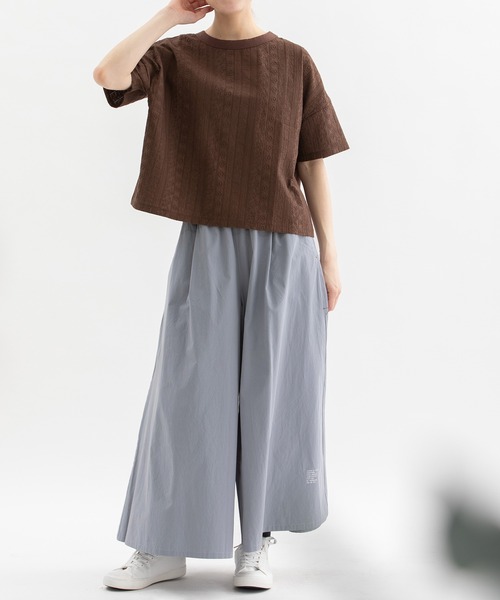 nop de nod(ノップドゥノッド)の「綾ダンプフレアーマキシパンツ(その他パンツ・レディース・ダークブラウン/ライトブルー/ブラック/ベージュ・3)」の5枚目の写真