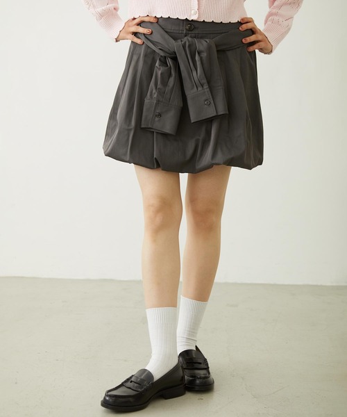 MILKFED.(ミルクフェド)の「WRAP PANEL SKIRT(スカート・レディース・ネイビー/ベージュ/チャコール・M/S)」の6枚目の写真