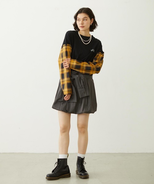 MILKFED.(ミルクフェド)の「WRAP PANEL SKIRT(スカート・レディース・ネイビー/ベージュ/チャコール・M/S)」の15枚目の写真