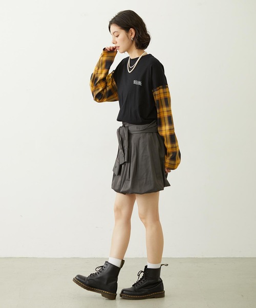 MILKFED.(ミルクフェド)の「WRAP PANEL SKIRT(スカート・レディース・ネイビー/ベージュ/チャコール・M/S)」の16枚目の写真