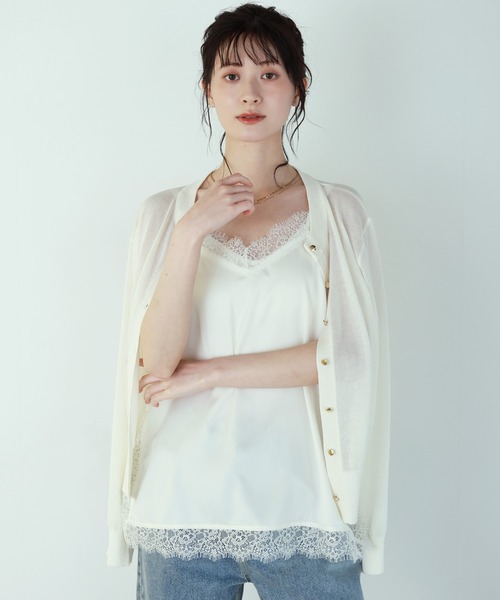 shetila（シェティラ）の「【長さ調節可能】大人上品なマットサテンレースキャミソール（キャミソール・レディース・アイボリー/チャコール/ブラック/オリーブ・M）」の10枚目の写真
