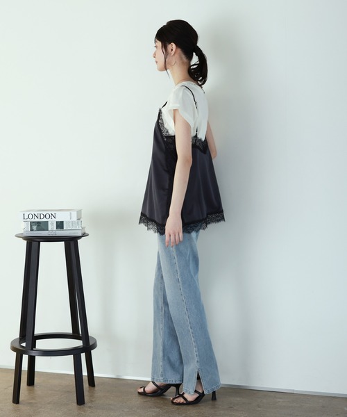shetila（シェティラ）の「【長さ調節可能】大人上品なマットサテンレースキャミソール（キャミソール・レディース・アイボリー/チャコール/ブラック/オリーブ・M）」の18枚目の写真